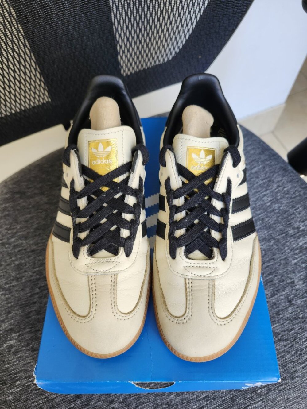 adidas Samba OG Cream White Black Sand Strata Size W6/M5 (Original Box & Laces)